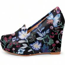 Women's Platform Loafer Wedge Pumps Slip-On Office Casual Penny Loafer Shoeshalloween - 蒙特內哥羅 - 查看 7