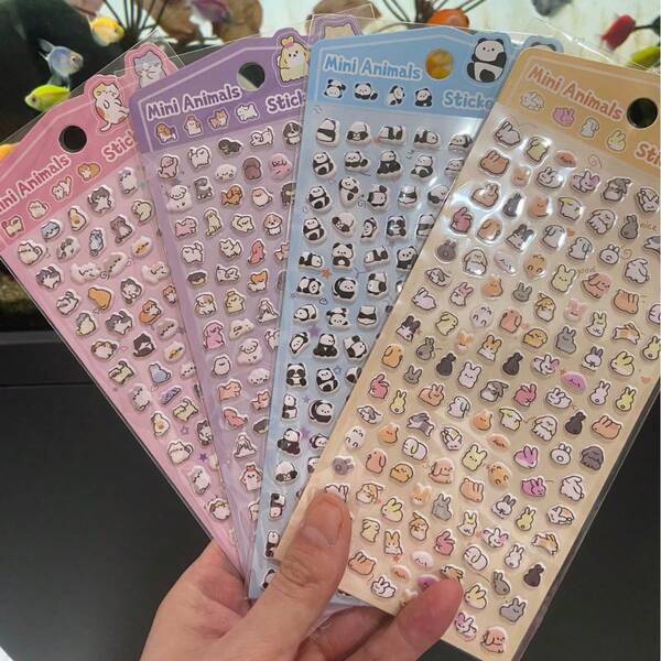 6pcs Cute Cartoon Animal Foam Stickers For Kids