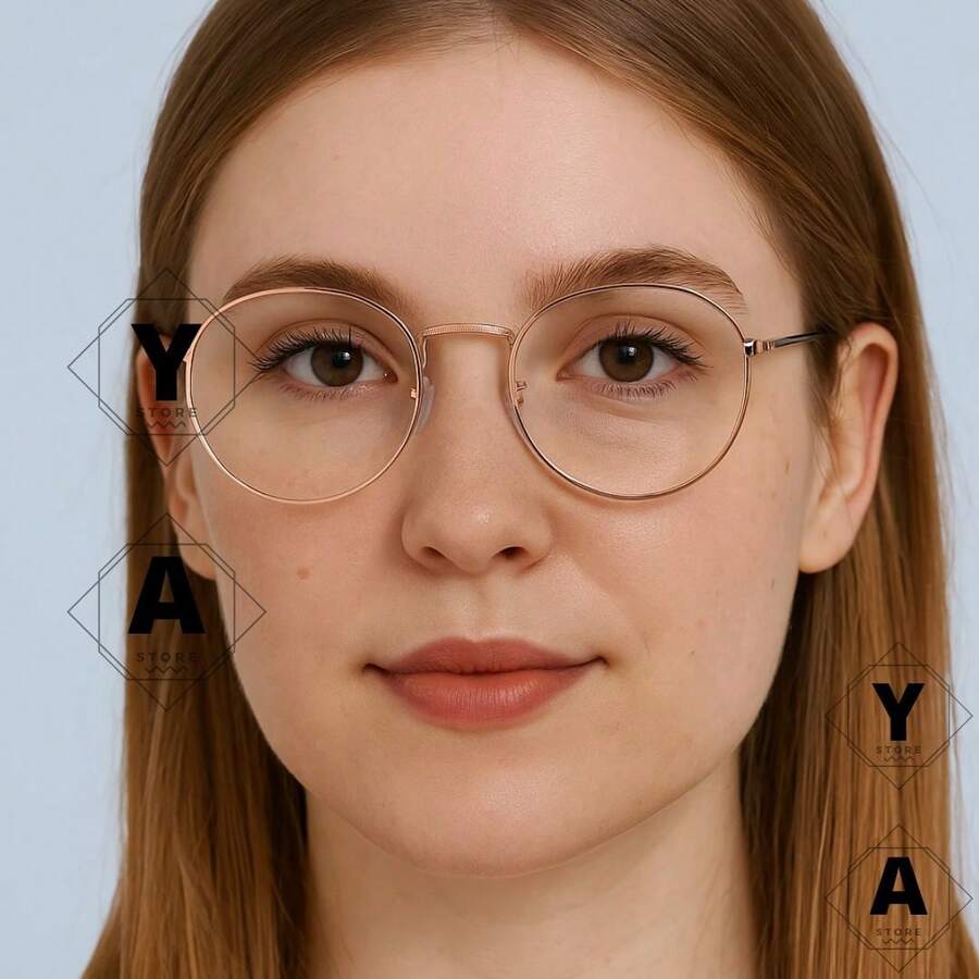 Round Unisex Vintage Retro Frame For Prescription Placement - Rusty Rose - View 1