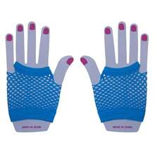 Fishnet Fingerless Gloves Mesh Arm Sleeves Fish Net Arm Sleeves EMO Gloves For Women In Theme Party Scene Accessories{"Size_name":"Short","Color_name":"#04-LightBlue(Short)"} - 多色3 - 查看 5