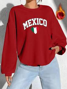 Bluza z długim rękawem na jesień i zimę 2025, miękka podszewka zapewniająca ciepło, luźna, prosta wersja, miękka i wygodna do codziennego noszenia jesienią i zimą