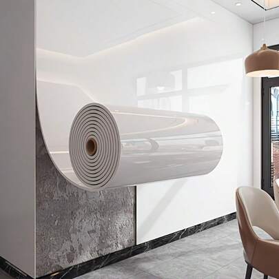 1 Roll 23.62" X 118.11" / 393.7" Self-Adhesive Marble Texture 3D Illusion Wallpaper - Removable Tile Sticker, Suitable For Walls, Floors, Ceilings - Realistic Platinum Color Texture Design, Reusable Modern Decor, Living Room, Kitchen Backsplash, Bathroom Wallpaper, Wall Covering, Glossy Surface, Home Decor Film