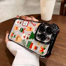 Para 17, 16E, 16, 15, 14, 13, 12, 11,, Pro,,, X, XR, XSMAX, 8, Plus, Funda de Teléfono Edición Exclusiva de Navidad, Funda Transparente Suave con Diseño Antigolpes. - Colores mixtos - Ver 3