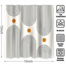 Boho Mid Century Shower Curtain, Modern Abstract Arch Sun Ivory Machine Washable Waterproof Polyester For Bathroom Decor Bathtub With 12 Hooks 72x72{"Color_name":"IvoryBeige","Size_name":"72\"Wx72\"L(Packof1)"} - Multicolor9 - View 7