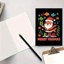 2/4pcs Personalized Joyful Fish Christmas Greeting Cards - Add Your Name, Holiday Aquarium Scene, Goldfish And Snowflakes, Perfect Gift For Fish Lovers And Family Greetings, Suitable For Christmas, New Year, Winter Birthday And More - Multicolor 2 - View 4
