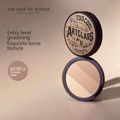  Too Cool For School 韩式哑光粉状修容盘，内含1支粉刷，轻盈柔滑，丝滑质地，自带镜子，可修饰面部轮廓，打造自然渐变古铜色调，适合日常使用、节日、圣诞节、生日派对、毕业典礼、聚会、时尚妆容等场合。