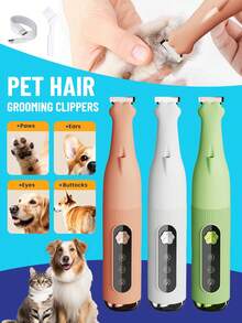 Aparador de Patas de Animais de Estimação, Cortadores de Pelo para Cães com Luz LED, Aparador de Patas Ultrabaixo Ruído para Cães e Gatos, Cortadores de Pelo Recarregáveis Sem Fio para Patas, Orelhas, Rosto, Bunda, Olhos, À Prova d'Água e Fácil de Limpar, Lâmina Alargada de 18 mm
