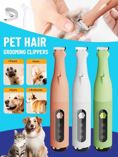 18mm Wide Blade Wireless Rechargeable Pet Nail Trimmer With LED Light, Low Noise Dog Grooming Clipper For Cats & Dogs, Suitable For Paws, Ears, Face, Butt, Eyes And Easy To Clean