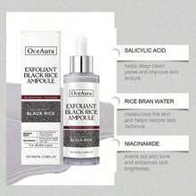 OceAura Black Rice Complexion Fluid With Salicylic Formula - Gentle Exfoliating & Deep Cleansing Dry Rough Skin - Contains Black Rice Extract To Help Retain & Support Radiant Skin - Moisturizing Treatment Smoother Skin Texture - Daily Use Exfoliator