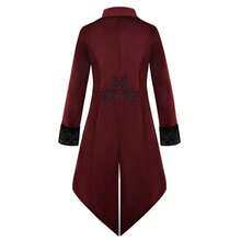 Medieval Vintage Punk Long Coat Costume, Polyester, For Halloween Cosplay