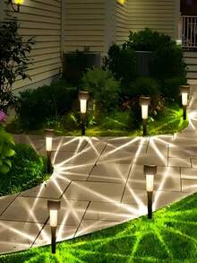 10pcs Solar LED Lights, Outdoor Solar LED Lawn Lights, 35 Milliamperes,Solar Landscape Decorative Lights, Waterproof And Durable. They Are Suitable For Courtyards, Lawns, Paths, Decks, Driveways And Gardens, As Well As For Decorating Festival Parties And Garden Walkways. - warm light lamp - 查看 11