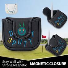 1 High Quality PU Don't Put Free Golf Putter Head Cover, With Magnetic Buckle, Waterproof And Durable Material, Provides Best Protection For Your Club, Black And White For Your Choice - متعدد الألوان - مشاهدة 6