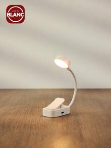 Mini Portable LED Book Light Clip-On Night Light USB Rechargeable LED Adjustable Brightness Eyecare Table Lamp For Bedroom Camping Study Reading - White - View 2