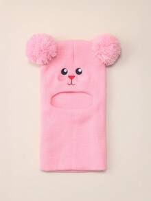 1 pezzo Passamontagna da sci a forma di coniglio per neonati 0-3 anni, berretto con doppia palla per bambini e bambine, cappello invernale lavorato a maglia, accessori essenziali per bebè - Multicolore - Visualizzare 13