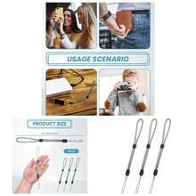 2 Pack Cordn para Celular, Correa para Celular Ajustable Nailon, Correa Mueca de Telfono, Llaves de Cmara, Unidades Flash, Llavero, Portafolios - Gris - Ver 1