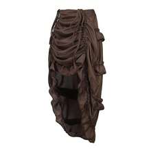 Zhitunemi Women's Steampunk Skirt Ruffle High Low Outfits Gothic Plus Size Pirate Dressing{"Size_name":"X-Large-XX-Large","Color_name":"Coffee"} - Coffee - View 3