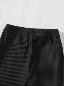Bộ 2 áo nỉ cổ tròn tay dài in hình mèo hoạt hình dễ thương + quần ống loe có gân, dành cho bé gái mùa thu - Nhiều màu - Xem 7