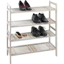 Wenko Norway 2Tier Walnut Wood Shoe Rack White Wash