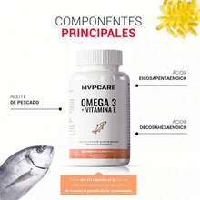 Omega 3 con aceite de pescado azul y mariscos extracto de ajo aporta vitamina E suplemento premium corazón metabolismo antioxidante bienestar salud general - Otros - Ver 4