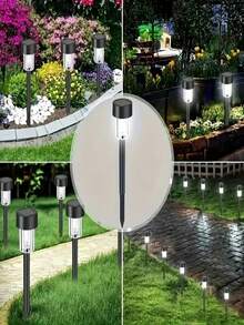10pcs Solar LED Lights, Outdoor Solar LED Lawn Lights, 35 Milliamperes,Solar Landscape Decorative Lights, Waterproof And Durable. They Are Suitable For Courtyards, Lawns, Paths, Decks, Driveways And Gardens, As Well As For Decorating Festival Parties And Garden Walkways. - ánh sáng trắng - Xem 3