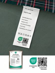 2/3 piezas Juego de Funda Nórdica a Cuadros Verdes (1 Funda Nórdica + 1/2 Fundas de Almohada, Sin Relleno), Cubrecama Decorativo Elegante para Dormitorio y Residencia, Certificado Oeko-Tex