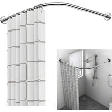 Barra de Baño para Cortina, MCSWSEE Barra de Cortina de Ducha Extensible de 80-140cm, Barra para Cortina de Baño 304 Acero Inoxidable en Forma de L, Barra Angular para Cortina de Ducha para Baño - 1 - Ver 7