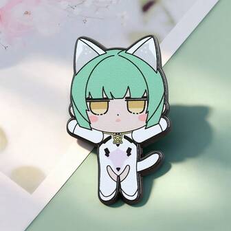 1 Peça Broche de Esmalte com Imagem de Personagem de Pão com Formato de Orelha de Gato (Pão com Formato de Orelha de Gato Cozido a Vapor) Acessório Periférico de Jogo, Presente de Colecionador, Acessório de Moda Criativa Ideal para Festivais, Atividades e Colecionadores, Durável e Usável o Ano Todo, Tanto para Homens quanto para Mulheres