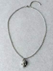 2 buc colier cu pandantiv de craniu la modă pentru femei de Halloween, care îmbunătățește atmosfera, deblochează o ținută elegantă, accesoriu exclusiv de Halloween, unic și