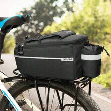 Lixada - Bolsa térmica para maletero con aislamiento para artículos calientes o fríos, para almacenamiento trasero de bicicleta, bolsa reflectante para bicicleta MTB (negro) - Negro - - Ver 11