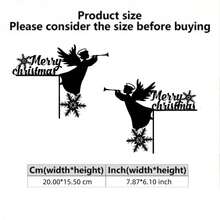 1 Stück Fröhliche Weihnachten Metall Schneeflocke Wanddekoration, Feiertags Türecken Rahmen Kunst mit Engel Flöte Silhouette, Heimdekoration für Feste, Outdoor Weihnachtsdekoration, künstlerisches Handwerk