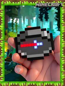 Minecraft 1pc Pixel Style Compass Game Light, Guide Function, Minecraft Night Light, LED Stackable Cartoon Light, LED Night Light, Decorative Environment Light, Sleep Companion Night Light, Rechargeable Night Light, Creative Mine Light Pendant, Fashionable New Creative Light, Ideal Choice For Decoration, Home Theater, Room Decoration, Perfect Gift, Christmas Gift