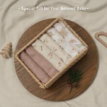 6-Pack Sunflower Print Cotton Muslin Swaddle Blankets, Soft Breathable Cloths For Newborns, For Nursery, Baby Shower Gift - 彩色 - 查看 7