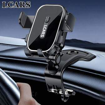  LCARS车载手机支架，适用于汽车仪表盘凸起部分长度超过2英寸、厚度小于1.6英寸的部位，夹持牢固无噪音，支持横屏和竖屏模式，可用于导航或娱乐，防抖手机支架，适用于大多数智能手机。