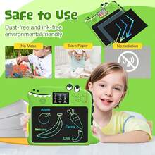 GCCSJ Kids Drawing Board,Dinosaur Shaped LCD Writing Tablet For Kids - Educational Toy Doodle Board With Colorful Drawing Screen & Sound, Reusable Electronic Writing Pad For Boys Girls, Ideal Birthday/Christmas/Easter Gifts, Back To School & Travel Entertainment Kids Drawing Board (Green) - Green - View 4