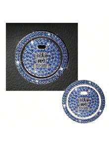 Easypie Selection 1 件水钻汽车启动按钮盖 - 闪亮发动机开关保护器，适用于大多数车辆的通用防滑装饰 - 均碼 - 查看 12