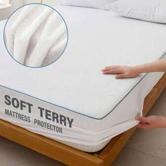 1pc Waterproof Mattress Protector Cover, Super Soft & Breathable Washable Fitted Sheet, Fits 12-Inch Deep Mattress, Leak-Proof & Moisture Absorbing