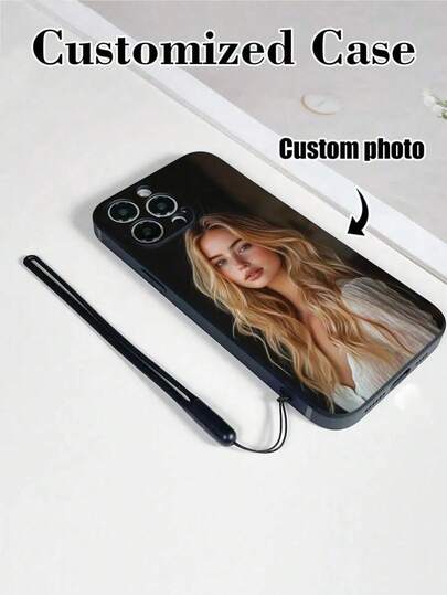 1pc Customizable Black TPU Shockproof Phone Case With 1pc Black Silicone Lanyard, Compatible With IPhone/Matching Phone Cases/Phone Cases With Lanyard/Wrist Strap Phone Cases/Fun Phone Cases/Android Phones///OPPO/Galaxy A51 4G/Galaxy A52/A52s 5G/Galaxy S23 Ultra/Galaxy A13 4G/Galaxy A12/Galaxy S22 Ultra/OPPO A54/Galaxy A54/I Phone 14 Pro Max/Galaxy A14/Galaxy A32 4G