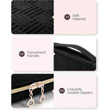 Travel Jewelry Storage Cases Jewelry Organizer Bag For Necklace Earrings Rings Bracelet Black