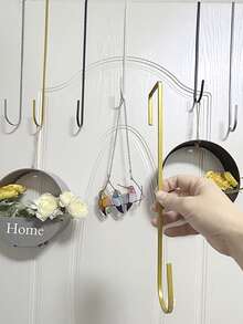 1pc Colorful Door Wreath Hook - Valentine's Day Easter Decoration Golden Door Single Hook Decoration Hook Swimming Pool Hook Door Wreath Hook Bird Feeder Flat Hook Wreath Hook Hanger - Multicolor - View 7