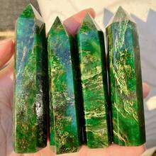 1PC Natural Crystal Emerald Point Healing Crystal Quartz Tower Healing Wand Stone Meditation Stone Energy Gem Home Decoration Christmas Gift