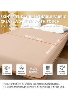 1 chiếc ga trải giường vừa vặn, siêu mềm, màu trơn, nhẹ như mây, độ sâu 9,84 inch/25cm, phù hợp với mọi kích cỡ giường - đơn, đôi, cỡ Queen, cỡ King, cần thiết cho gia đình và ký túc xá, đạt chứng nhận Oeko-Tex. - Lạc đà - Xem 5