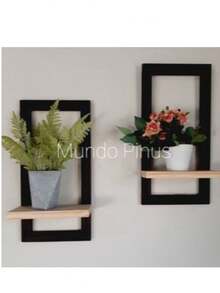 Set Of 2 Decorative Paintings For The Bedroom And Living Room With A 40x20 Black Pine Wood Frame - 黑色 - 查看 2