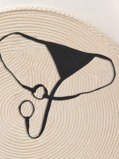 Men's Low Waist Thong Underwear Breathable Thongs T Pants Double Circle Set JJ Underwear