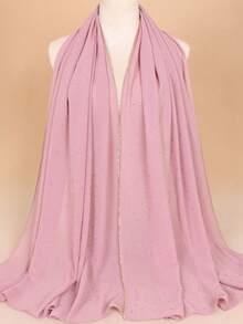 1pc Women's Hijab, Diamond Sequins Hijab Shawl, Soft Casual Chiffon Scarf Shawl, Comfortable Breathable Headscarf, Abaya Accessories, Suitable For Daily, Outdoor, Prayer, Worship - Multicolor - View 8