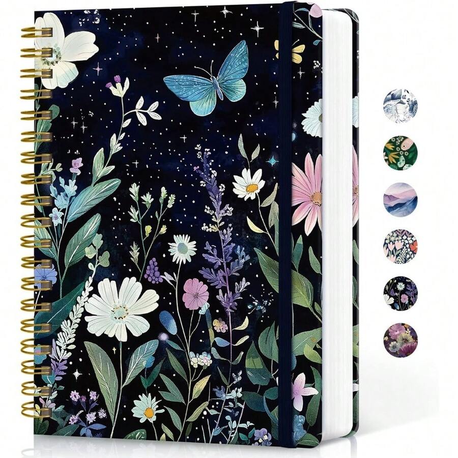 Lined Spiral Notebook Journal For Work, 300 Pages Thick B5 (7.1"X10") College Ruled Journal For Women & Writing, Hardcover Notebook For Note Taking, Perfect For Office Home School Supplies, Purple - P-天國花園 - 查看 1