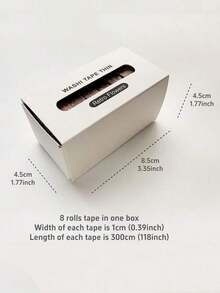 8 Rolls Vintage Japanese Washi Tape Set, Narrow Retro Decorative Tapes Suitable, Art Journaling, Back To School And More - 彩色 - 查看 9