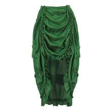 Zhitunemi Women's Steampunk Skirt Ruffle High Low Outfits Gothic Plus Size Pirate Dressing{"Size_name":"X-Small-Small","Color_name":"Green"} - 綠色的 - 查看 1