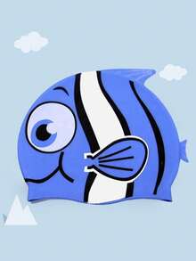 1pc Girls And Boys Fish Swim Caps, Swimming Hat, Unisex Child's Bathing Cap, Fabric Swimming Caps, Pool Cap For Boys Girls Long Short Hair, One Size