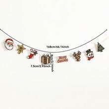 1pc Retro Christmas Garland, Christmas Banner, Vintage Holiday Decor, Christmas Banner, Mid Century Modern Christmas, Festive Classroom Display, Christmas Tree Garland Hanging Ornaments, Retro Holiday Garland String Flags, Fireplace Staircase Wall Hanging, Christmas Party Decoration, Festive Living Room Bedroom Door Home Decoration