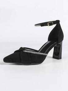 Giày cao gót mũi nhọn thời trang dành cho nữ 2025, thanh lịch - màu đen - Xem 8